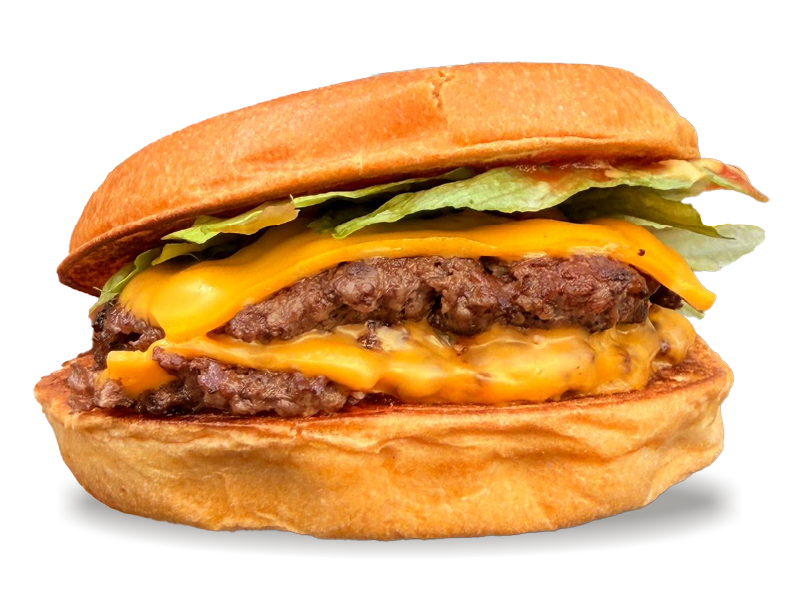 Bun, Steak, Cheddar, Salade, Cornichons, Confit d’Oignon, Ketchup, Moutarde